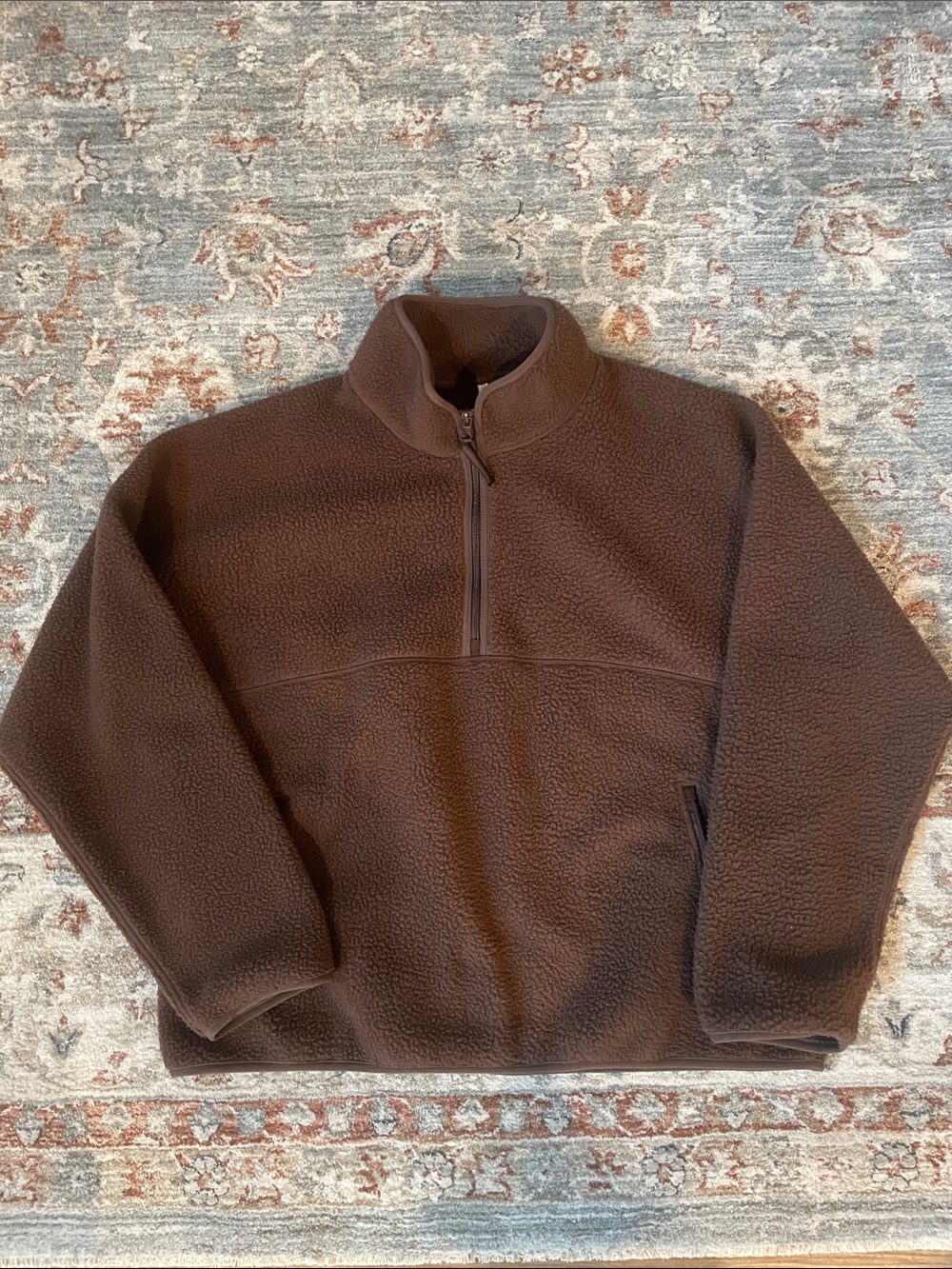 Women's Brown Zip-Up Fleece Pullover Jacket
